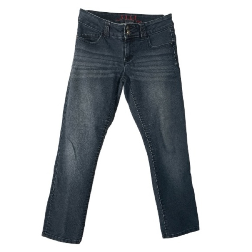 Elle Women's Stretchy Straight Leg Jeans - Dark Blue - Picture 2 of 7